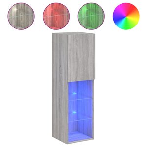 vidaXL Meuble TV avec lumières LED sonoma gris 30 5x30x102 cm