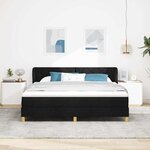 vidaXL Lit à Ressorts avec Matelas Crème 90x200 cm Tissu Noir