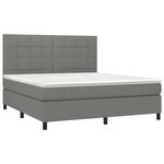 vidaXL Sommier à lattes de lit et matelas et LED Gris foncé 160x200 cm