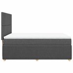 vidaXL Sommier à lattes de lit avec matelas Gris foncé 140x200cm Tissu