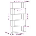 vidaXL Bibliothèque/Séparateur de pièce Noir 80x25x163 5 cm Pin massif