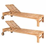 2 Chaises longues en teck ANDORRA