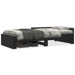 vidaXL Cadre de lit sans matelas noir 90x200 cm bois d'ingénierie