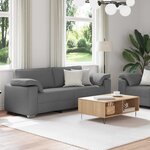 vidaXL Canapé 2 Pièces Gris foncé 219 x 80 x 82 cm tissu