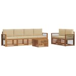 vidaXL Ensemble de canapés d'extérieur 7 pc Naturel et Beige