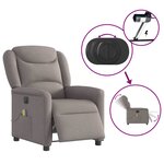 vidaXL Fauteuil de massage inclinable électrique Taupe Tissu
