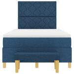 vidaXL Lit à Ressorts avec Matelas & Banc Bleu 120x190 cm Tissu