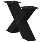 vidaXL Pieds de table basse en forme de X  2 pièces  noir  60 x (30-31) cm  acier