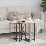 vidaXL Ensemble de tables d'appoint 2 Pièces Chêne artisanal et noir