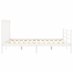 vidaXL Cadre de lit avec tête de lit blanc 160x200 cm bois massif
