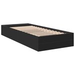 vidaXL Cadre de lit noir 100x200 cm bois d'ingénierie