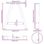 vidaXL Pieds de table basse en forme de A  2 pièces  38 x (42-43) cm  acier
