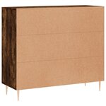 vidaXL Buffet chêne fumé 90x34x80 cm bois d'ingénierie