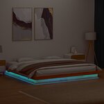 vidaXL Cadre de lit à LED sans matelas 180x200 cm bois massif