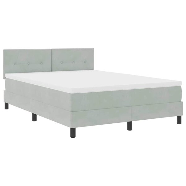 vidaXL Lit à ressorts avec matelas Gris clair 140 x 190 cm Velours