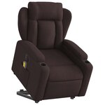vidaXL Fauteuil inclinable de massage électrique Marron foncé Tissu