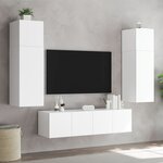 vidaXL Meubles TV muraux avec lumières LED 2 Pièces blanc 80x35x31 cm