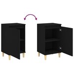 vidaXL Table de chevet noir 40x35x70 cm bois d’ingénierie