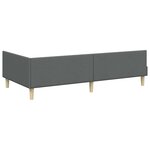 vidaXL Cadre de lit d'angle Gris foncé 90 x 200 cm tissu