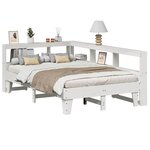 vidaXL Lit bibliothèque sans matelas blanc 120x200 cm bois pin massif