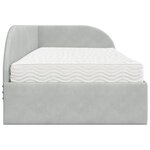 vidaXL Cadre de lit d'angle avec matelas 2 Pièces Gris clair Velours