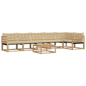 vidaXL Ensemble de canapés d'extérieur 7 pc Blanc et Beige
