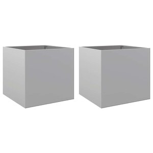 vidaXL Jardinières 2 Pièces argenté 42x40x39 cm acier galvanisé