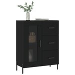 vidaXL Buffet noir 69 5x34x90 cm bois d'ingénierie