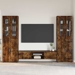 vidaXL Ensemble meuble TV FLORIN Chêne fumé Bois d'ingénierie