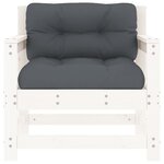 vidaXL Chaises de jardin et coussins lot de 2 blanc bois de pin massif