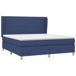 vidaXL Sommier à lattes de lit avec matelas Bleu 160x200 cm Tissu