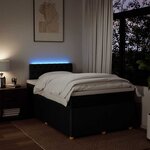 vidaXL Sommier à lattes de lit avec matelas Noir 120x200 cm Tissu
