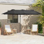 vidaXL Parasol cantilever de jardin Noir Large Acier peint par poudre