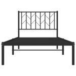vidaXL Cadre de lit métal sans matelas avec tête de lit noir 90x200 cm