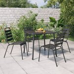 vidaXL Ensemble à manger de jardin 5 Pièces anthracite acier