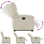 vidaXL Fauteuil inclinable électrique crème similicuir