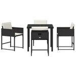 vidaXL Ensemble de salle à manger pour jardin 5 Pièces Noir polyrotin