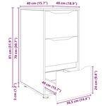 vidaXL Armoire de rangement Chêne brun 40 x 48 x 81 cm