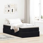 VidaXL Cadre de lit ottoman avec matelas noir 100x200cm velours