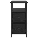 vidaXL Cabinet de chevet avec tiroir 2 Pièces Chêne noir 30 x 60 x 60 cm