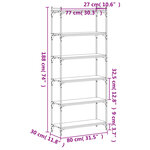vidaXL Bibliothèque 6 niveaux chêne fumé 80x30x188cm bois d'ingénierie