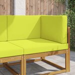 vidaXL Coussin de canapé d'extérieur 3 Pièces Vert Polyester