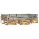vidaXL Ensemble de canapés d'extérieur 7 pc Blanc et gris clair