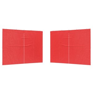 vidaXL Mur de tente de fête 2 pièces 300 x 195 cm Rouge PE et acier