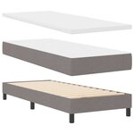 vidaXL Lit à ressorts avec matelas avec LED Taupe 80 x 200 cm tissu