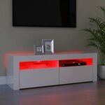 vidaXL Meuble TV avec lumières LED blanc brillant 120x35x40 cm