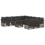 vidaXL Ensemble de canapé de jardin 12 Pièces Gris polyrotin