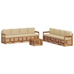 vidaXL Ensemble de canapés d'extérieur 9 pc Naturel et Beige