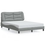 vidaXL Cadre de lit avec LED sans matelas gris clair 140x200 cm tissu