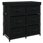 vidaXL Armoire de rangement avec 6 tiroirs 55x29x55 cm Noir Acier